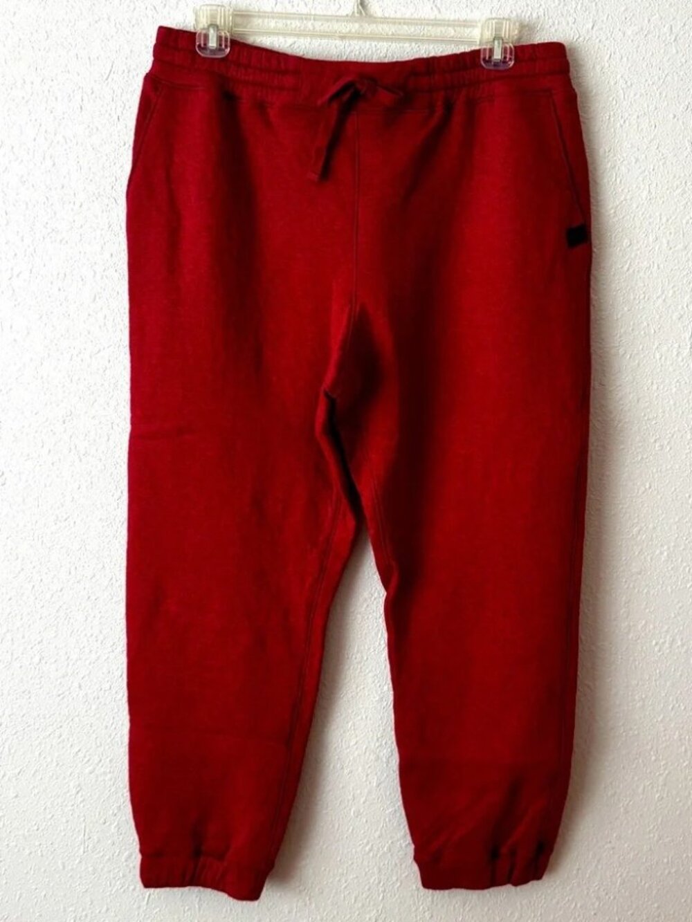 Deep Red Straight Leg Casual Pants Men's